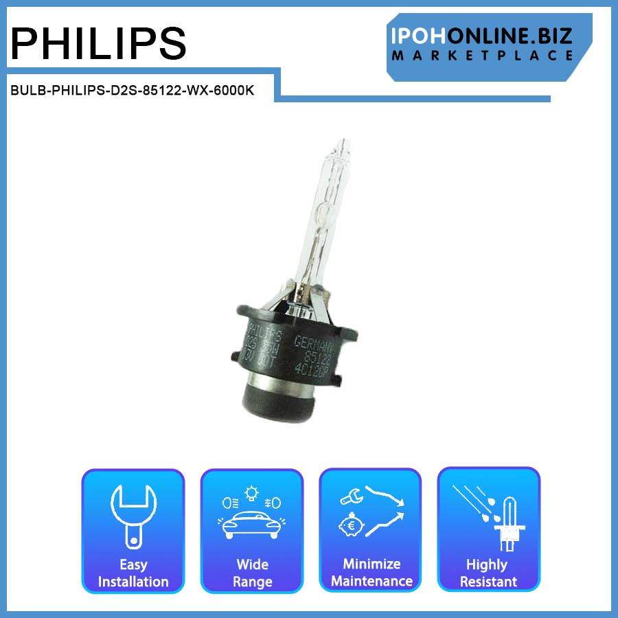 Philips D2S WhiteVision Gen2 Xenon HID Bulb – 5000K, 35W, Single (85122WHV2S1)